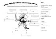 English Worksheet: Causes and Effects in a pirate