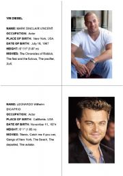 English Worksheet: Famous people cards 4