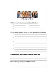 English Worksheet: Friends Worksheet
