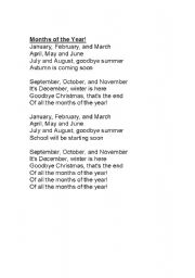 English Worksheet: Months of the Year