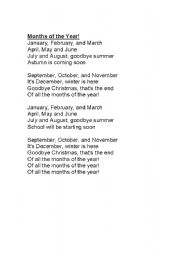 English worksheet: Months of the Year