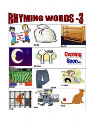 English worksheet: RHYMING WORDS - 3