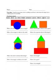 English worksheet: Prepositions of Place