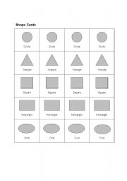 English worksheet: 2-D Shapes Flash cards