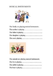 English Worksheet: MUSICAL INSTRUMENTS (2)