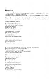 English Worksheet: Limericks