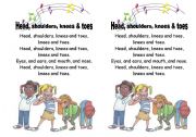 English Worksheet: Head, shoulders, knees, and toes