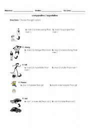 English Worksheet: comparatives