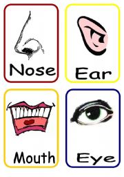 English Worksheet: 5 senses flashcards