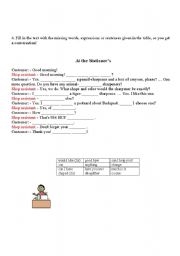 English worksheet: At the Stationers
