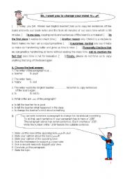 English Worksheet: Writing a Persuasive Paragraph