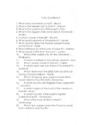 English worksheet: Forty Questions 5