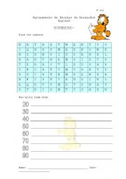 English Worksheet: numbers 