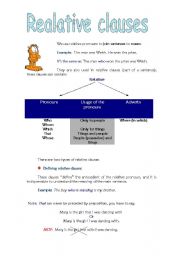 English Worksheet: relative clauses