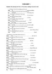 English Worksheet: tenses