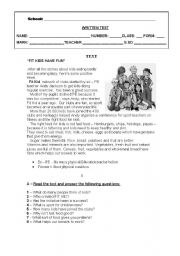 English Worksheet: TEST