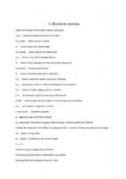 English worksheet: collocation