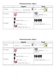 English worksheet: Objective Personal pronouns 