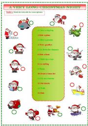English Worksheet: A VERY LONG CHRISTMAS NIGHT ( Present Continuous)