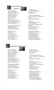 English worksheet: Song: When the children cry