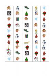 English Worksheet: Christmas bingo 2/3