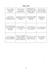 English Worksheet: Action Cards Game Australia