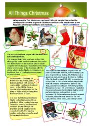 English Worksheet: ALL THINGS CHRISTMAS