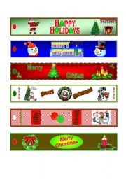 English Worksheet: CHRISTMAS bookmarks