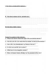 English worksheet: Barack Obama wins the election 2