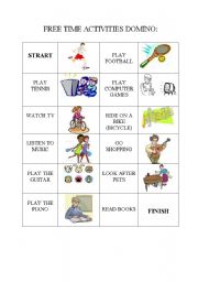 English Worksheet: Free time activities domino