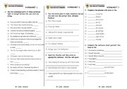 English Worksheet: variuos exercises