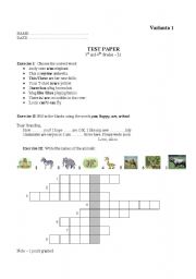 English Worksheet: Test Paper - 5th grade - elementary