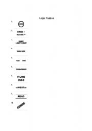 English Worksheet: Logic Puzzles