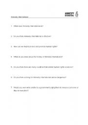 English worksheet: Amnesty International