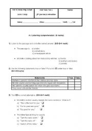 English Worksheet: exam