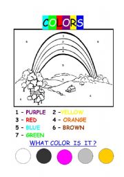 English Worksheet: color the picture