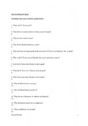 English Worksheet: Reader: The elephant man