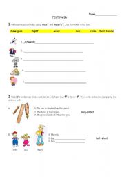 English worksheet: Test 