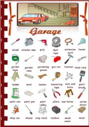 English Worksheet: Rooms in the house- Garage