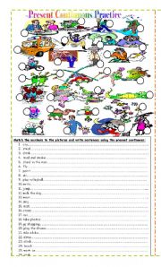 English Worksheet: Present Continuous Practice 1