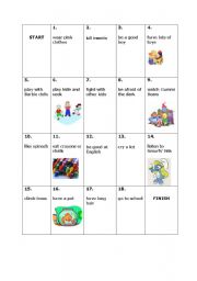 English Worksheet: used to board game