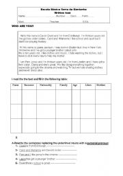 English worksheet: PERSONAL IDENTIFICATION