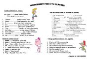 English Worksheet: simple present tense