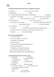 English Worksheet: simple present tense-quiz