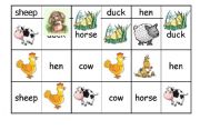 English Worksheet: Farm animals domino