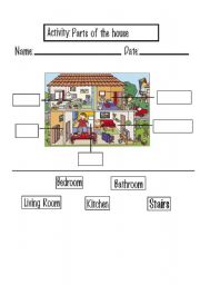 English Worksheet: The parts of the house 