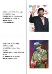 English Worksheet: Famous people cards 6