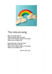 English worksheet: The colours song