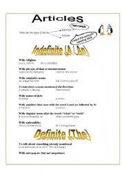 English Worksheet: Articles A/An/The
