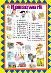 English Worksheet: HOUSEWORK